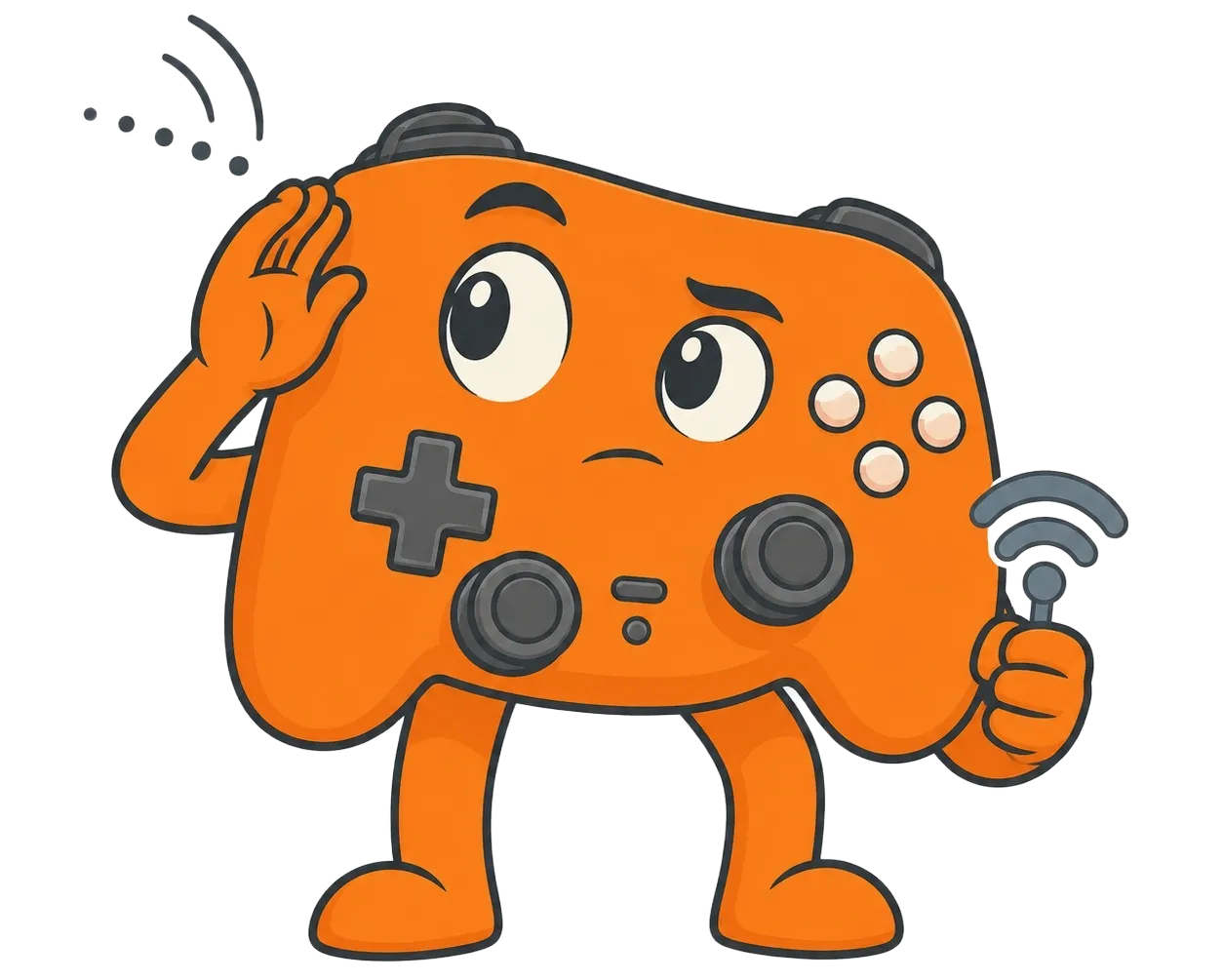 GamepadTester mascot listening for polling pulses